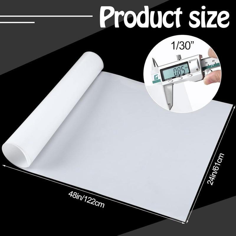 Pushglossy 1 قطعة من لوح بلاستيكي من البولي إيثيلين الشفاف المرن مقاس 48 × 24 × 1/30 بوصة، لوح استنسل بلاستيكي شفاف من البولي إيثيلين لمواد الحرف اليدوية DIY، الصور الظلية، مواد القوالب - Image 5