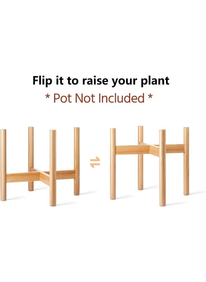 Horoof Market Horoof Home® Modern Wooden Plant Stand, 30x30x30 cm, Natural Finish – Sleek and Minimalistic Design for Indoor Planters  - Image 4