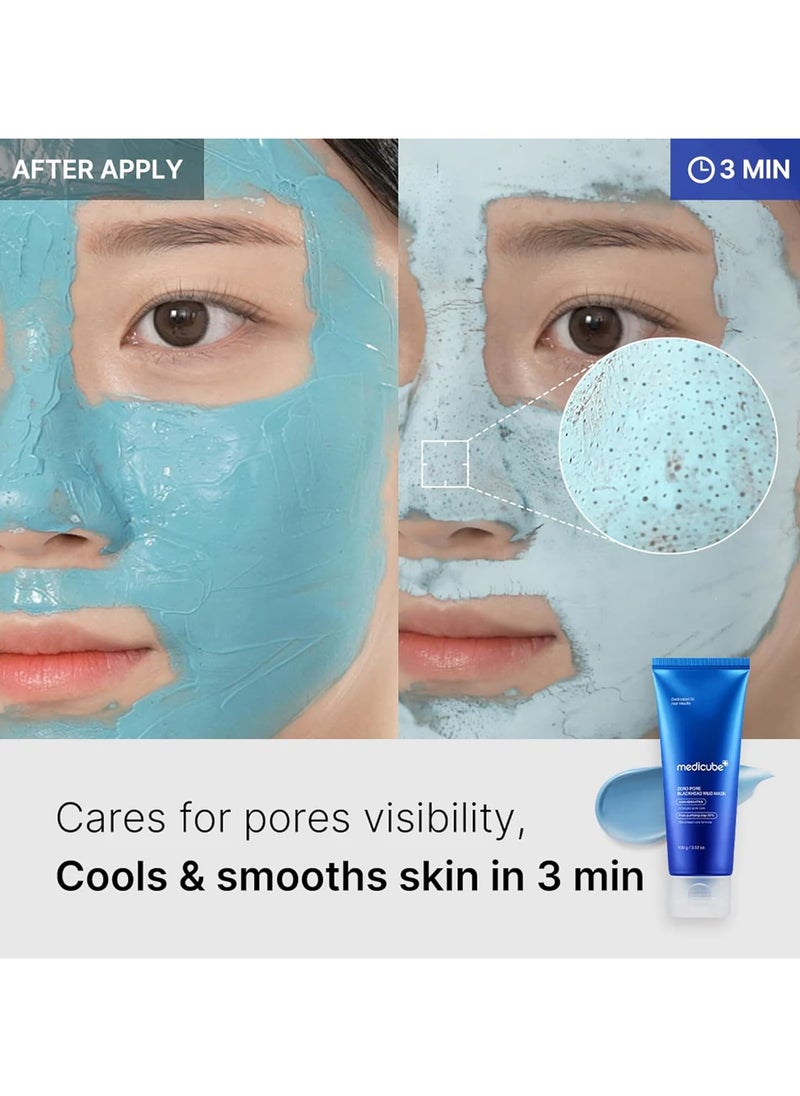 Medicube Zero Pore Blackhead Mud Facial Mask, Skin Cooling & Pore Tightening, 3-Minute Quick Dry, AHA BHA PHA, Deep Cleansing Clay, Korean Face Mask | 3.52 oz  - Image 4