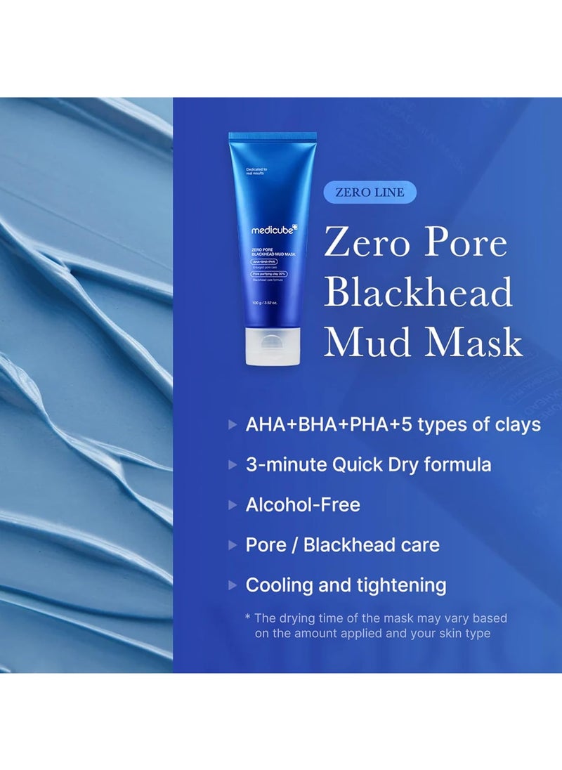 Medicube Zero Pore Blackhead Mud Facial Mask, Skin Cooling & Pore Tightening, 3-Minute Quick Dry, AHA BHA PHA, Deep Cleansing Clay, Korean Face Mask | 3.52 oz  - Image 3