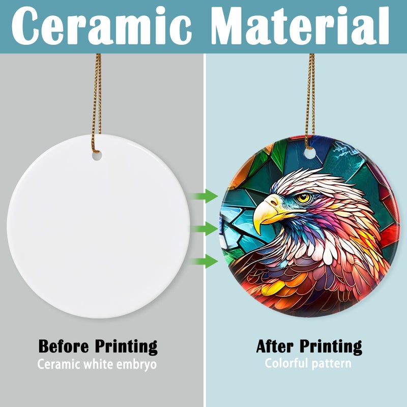 Jocidea Eagle Ceramic Hanging Ornament Eagle Christmas Decoration عيد ميلاد عيد الميلاد هدية عيد ميلاد العطلة - Image 2