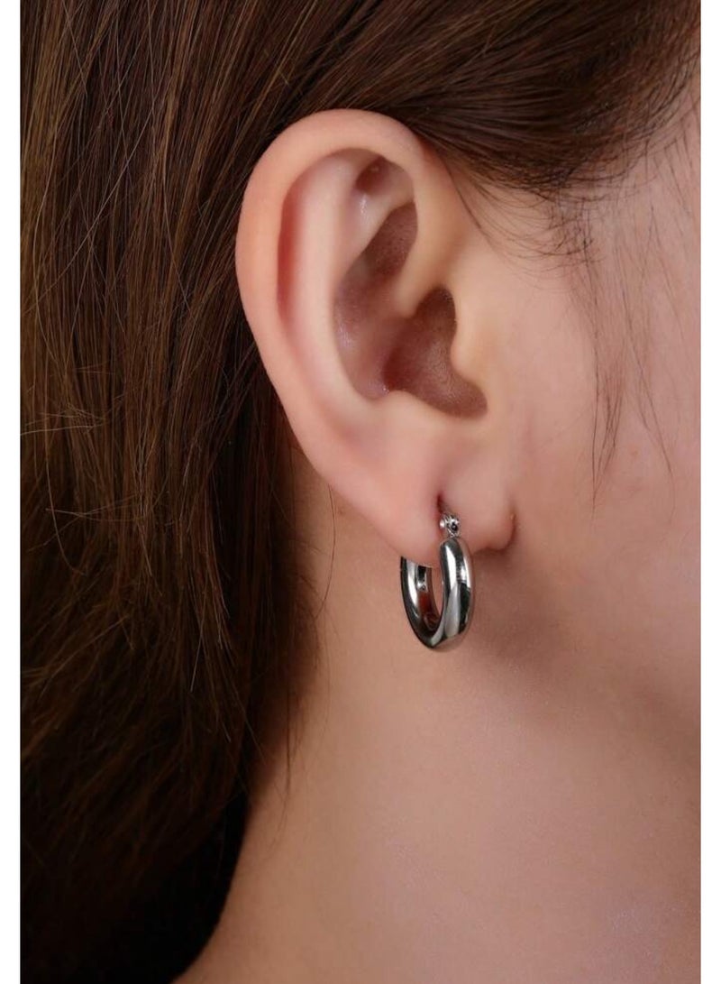 Elegance Trendy & High Quality Stainless Steel Silver Plated Earrings For Women - Image 1