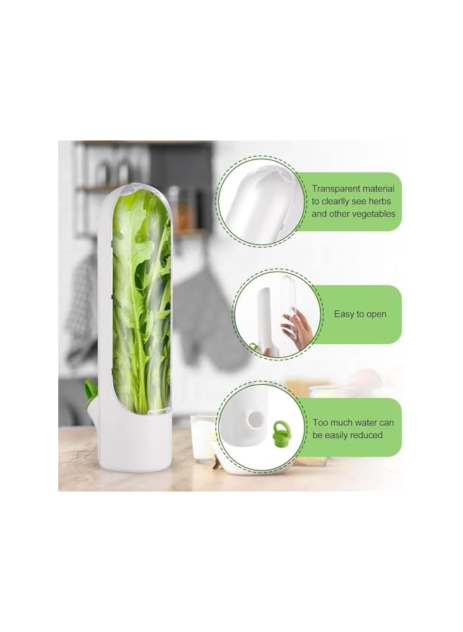 Green Tiger 2 Pcs Herb Saver, Herbs Keeper for Refrigerator, Cilantro Storage Containers, Fridge Organizers and Storage, Herb Saver Pod Keep Fresh & Green Vegetables, Mint, Parsley, Asparagus - Image 5