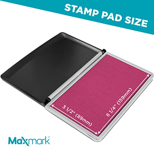 MaxMark Large Premium Pink Ink Stamp Pad - 3.5" x 6.25" - Quality Felt Pad - Image 3