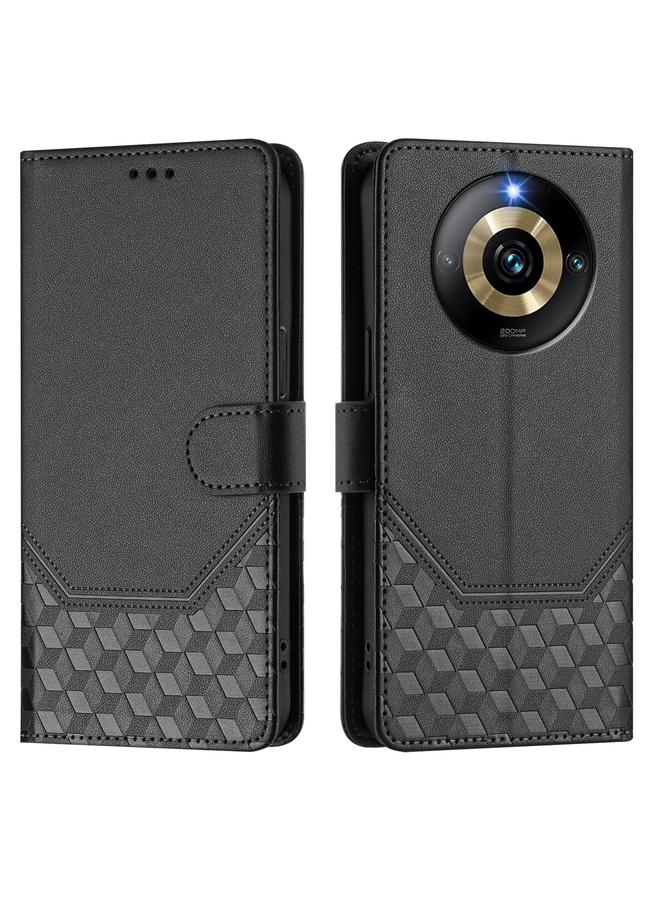 اس-توب جراب هاتف Realme Narzo 60 Pro من الجلد بنقش قرص العسل بتقنية RFID - Image 2