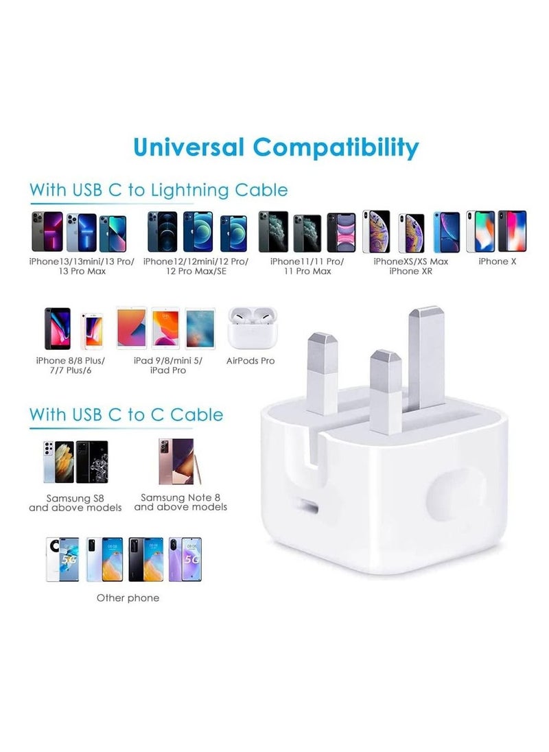 GENNEXT - iPhone Charger 20W USB C Fast Charger Plug and iPhone Charging Cable 2M USB C to Lightning Cable with PD Type C Power Adapter for iPhone 13 12 Pro Max/Mini/11/XS/XR/X/8 Plus/iPad - Image 1
