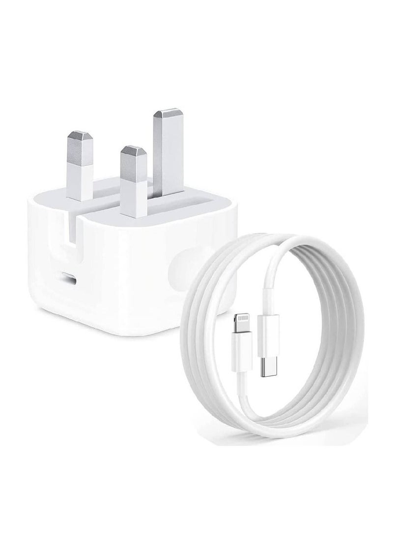 GENNEXT - iPhone Charger 20W USB C Fast Charger Plug and iPhone Charging Cable 2M USB C to Lightning Cable with PD Type C Power Adapter for iPhone 13 12 Pro Max/Mini/11/XS/XR/X/8 Plus/iPad - Image 1