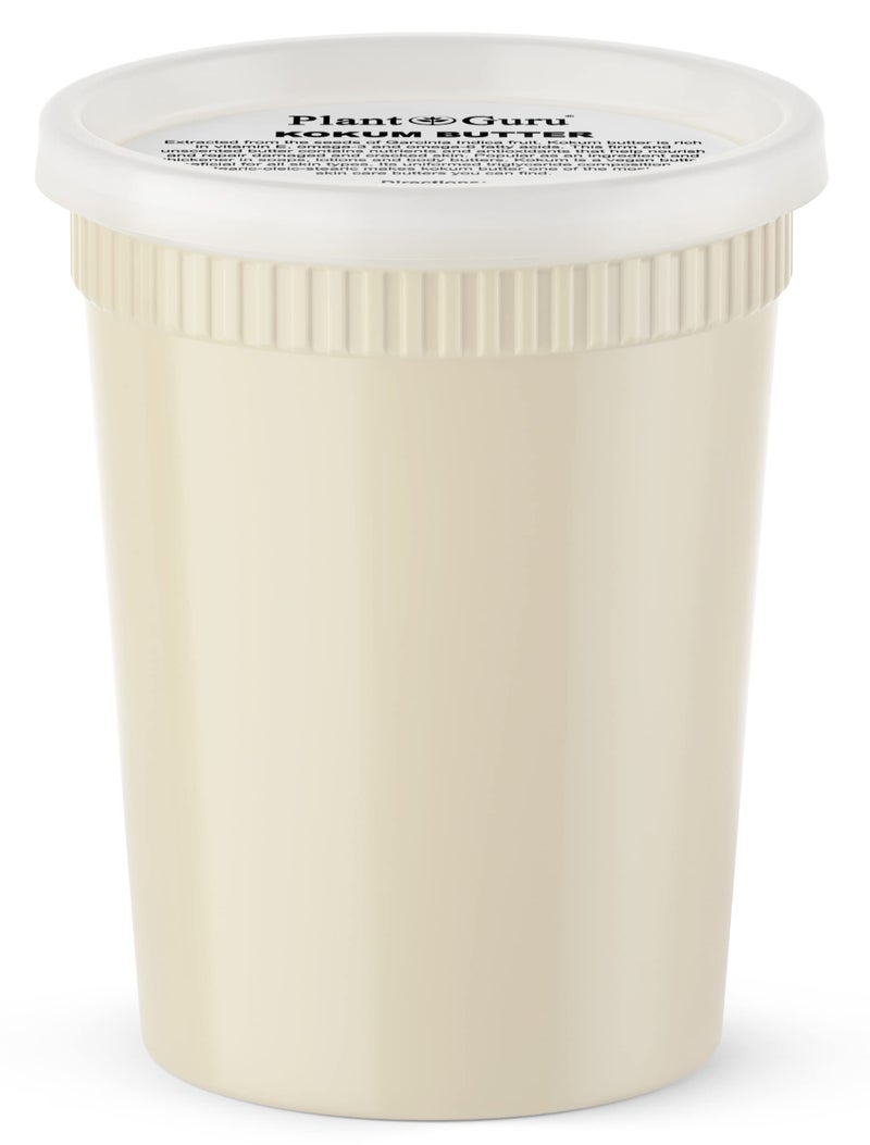 Plant Guru Raw Kokum Butter 32 oz. / 2 lbs. 100% Pure Natural Cold Pressed - Great for Skin, Body and Hair Moisturizer, DIY Creams, Balms, Lotions and Soap Making. - Image 1