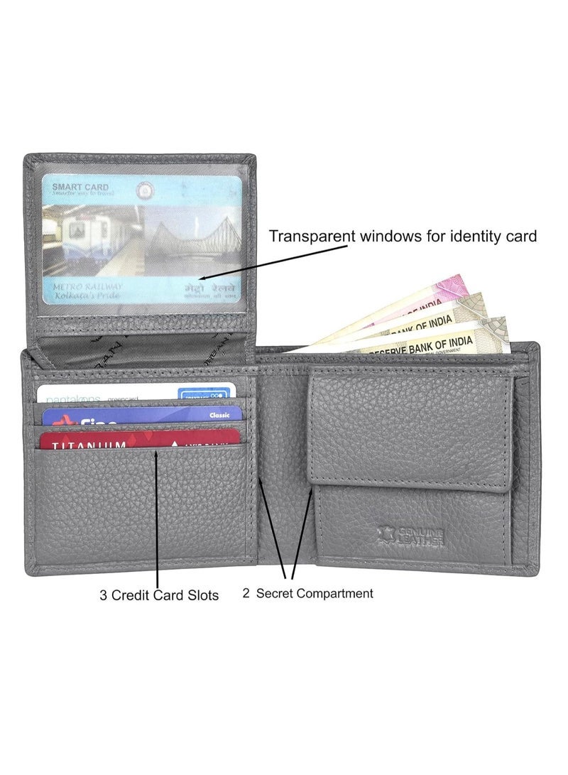 URBAN FOREST Cooper Light Grey Leather Wallet for Men - Image 4