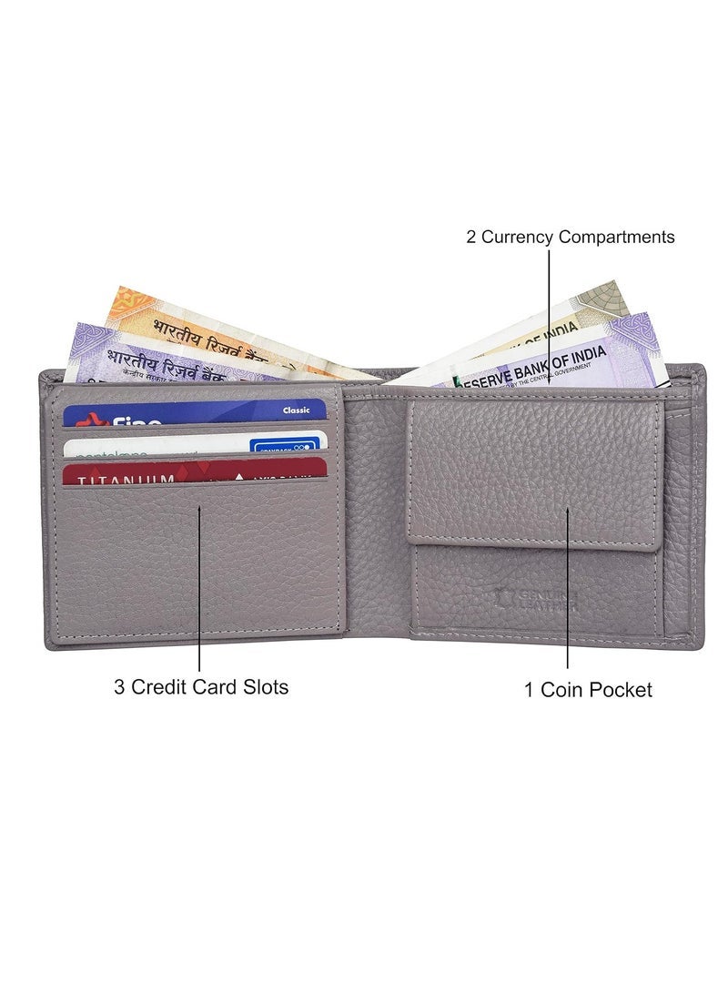 URBAN FOREST Cooper Light Grey Leather Wallet for Men - Image 3