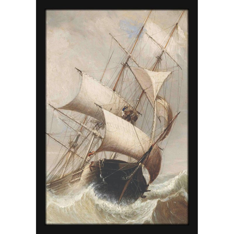 Mad Masters Ship In Ocean Scenery Painting Aesthetic Hanging Photo Frame Decorative Item Home Decoration and Wall Decor for Living Room and Bedroom MM 3240 8x12 Inch Paper Without Plexi Glass - Image 1