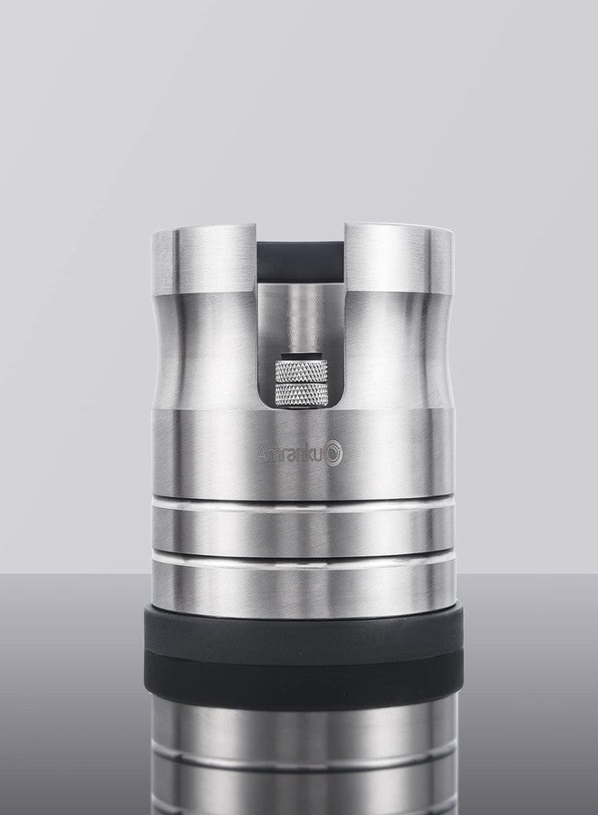 AMRANKUO Portafilter Holder - Espresso Tamping Station Crafted from Solid 304 Stainless Steel for Most 58mm Portafilters with Adjustable Height Screw | Stable and Efficient Puck Preparation - Image 1