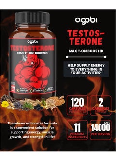 agobi Max T-ON Booster 14000mg - 120 Vegan Capsules (2 Months supply)  - Image 2