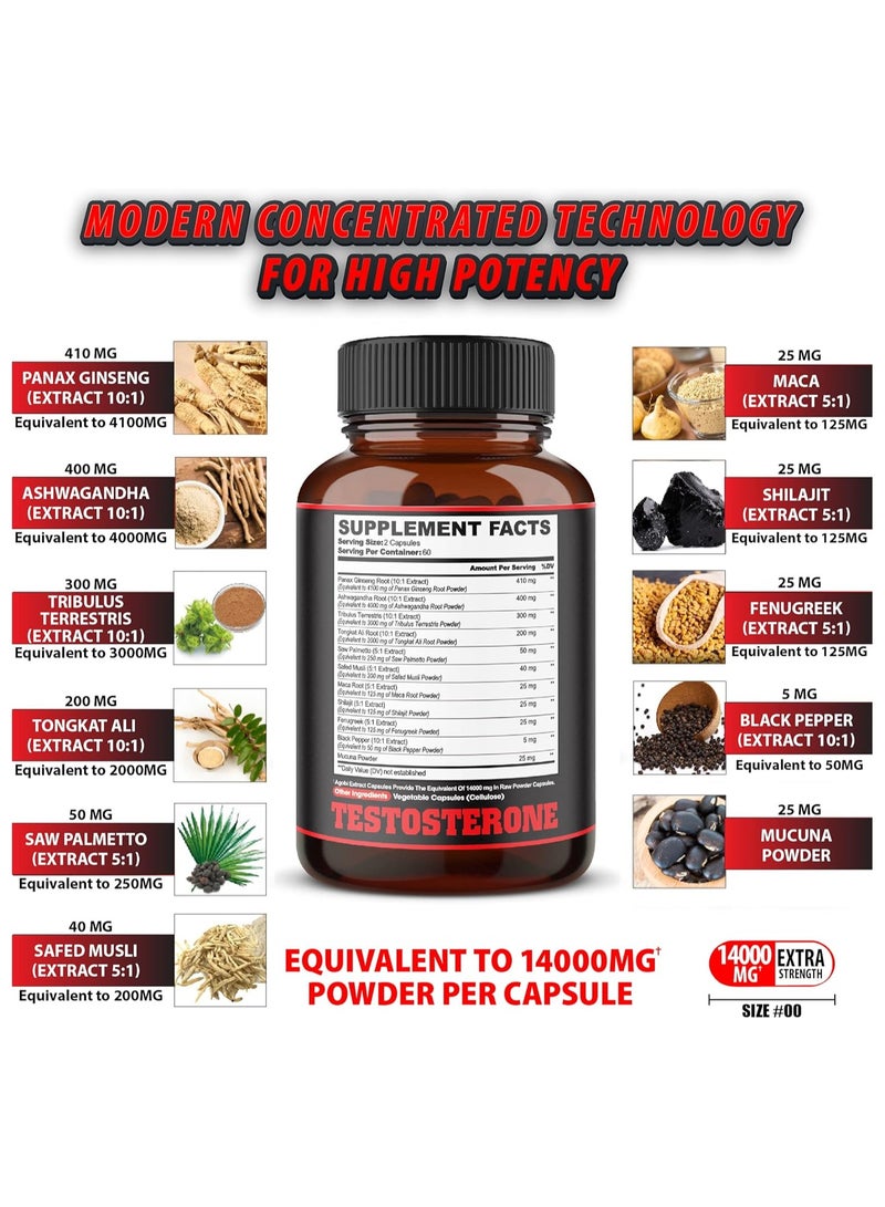 agobi Max T-ON Booster 14000mg - 120 Vegan Capsules (2 Months supply)  - Image 3