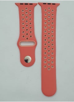 Soft Silicone Replacement Sports Strap For Apple Watch Series 7 (45mm) - Orange/Rose