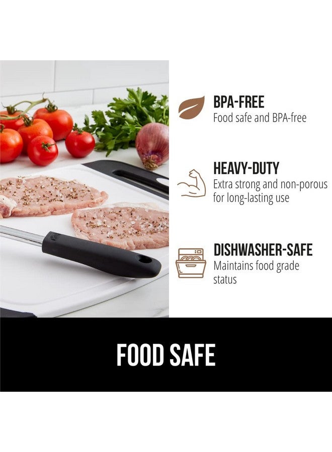 GORILLA GRIP 100% BPA-Free Reversible Kitchen Cutting Board Set of 3, Nonporous, Juice Grooves to Catch Liquid, Slip Resistant Handle Border, Dishwasher Safe, Durable Large Food Chopping Boards, Black - Image 5