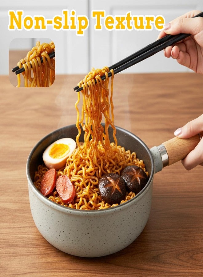 Eldraqth 3 Pairs 12.6 Inches (32cm) Long Chopsticks, Black Cooking Chopsticks Long Reusable Fiberglass Extended Chopstick For Cooking Japanese Chinese Extended Anti-Slip Chopstick For Noodles Frying Hotpot - Image 4