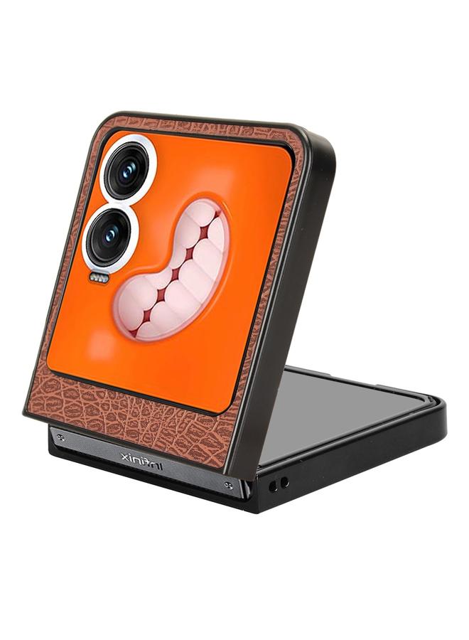 اس-توب جراب لهاتف Infinix Zero Flip بتصميم جلد التمساح مع غطاء خلفي - Image 5