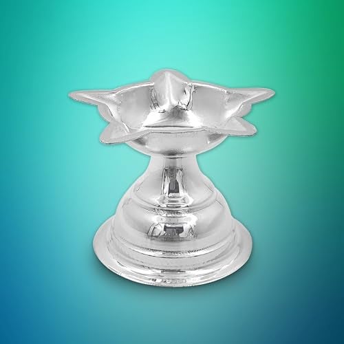 MAA SILVER Pure Silver Diya with Star Shape & Mirror Finish Perfect for Gifting and Everyday Pooja Use (925 Purity)(20 Grams Silver) - Image 3