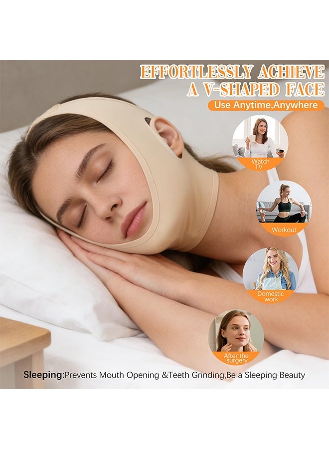 TORVIKX Collagen Face Sculpt Wrap, Anti Snore Chin Strap, Chin Strap For Sleeping, Reusable & Washable Face Mask For Wear While Sleeping, Skin-Friendly and Breathable, Supports Jawline Sculpting & Firming - Image 3