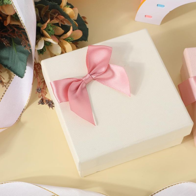 Pre-Tied Self-Adhesive Satin Ribbon Bow: 2-Inch Pink Polyester Satin Finish - 30-Piece Pack for Gift Wrapping, Wedding Favors, Party Decorations, Craft Projects - Image 4