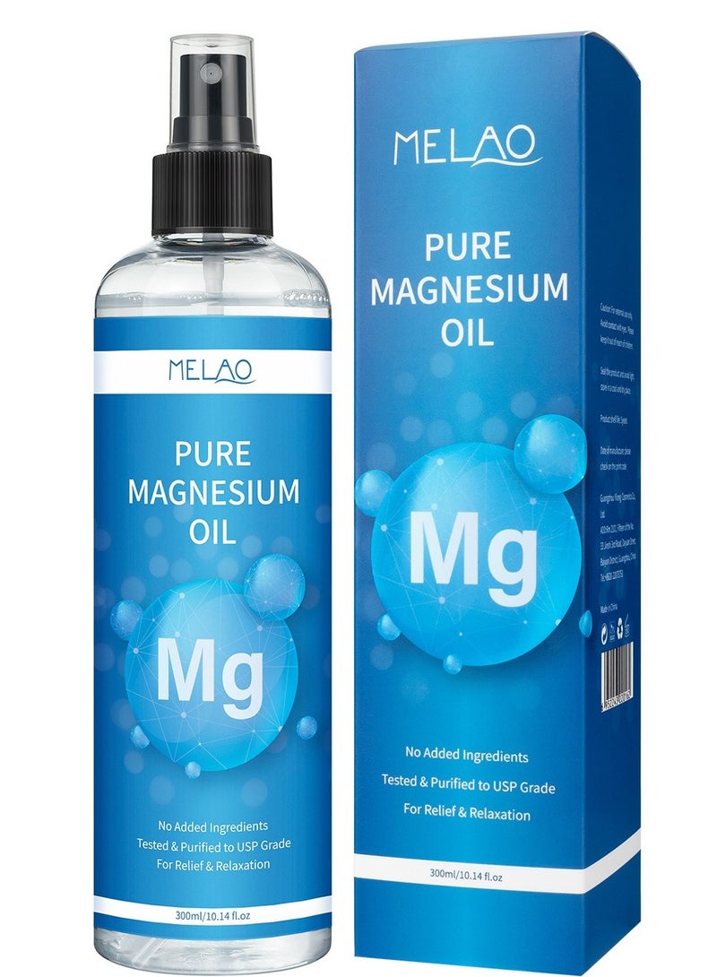 ميلاو زيت المغنيسيوم النقي بدون مكونات مضافة تم اختباره وتنقيته وفقًا لمعايير USP للتخفيف والاسترخاء، زيت المغنيسيوم، رذاذ ليلي، يقلل من الانزعاج ويعزز الصحة 300 مل - Image 1