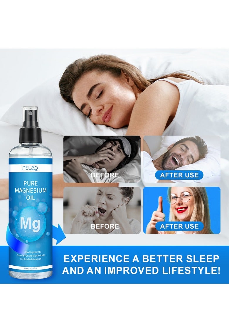 ميلاو زيت المغنيسيوم النقي بدون مكونات مضافة تم اختباره وتنقيته وفقًا لمعايير USP للتخفيف والاسترخاء، زيت المغنيسيوم، رذاذ ليلي، يقلل من الانزعاج ويعزز الصحة 300 مل - Image 4