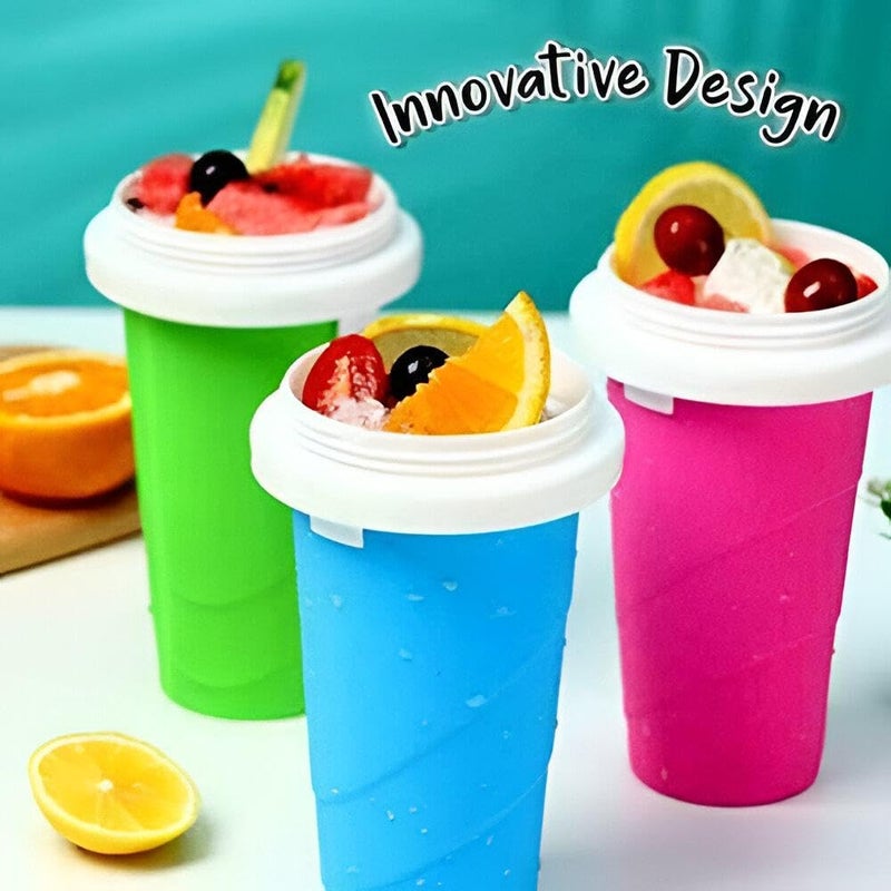 Ice Cream Maker - Fun slushie and milkshake freezing cup designed for kids to enjoy homemade frozen treats safely, with eco-friendly silicone and ergonomic grip design (Yellow) - Image 3