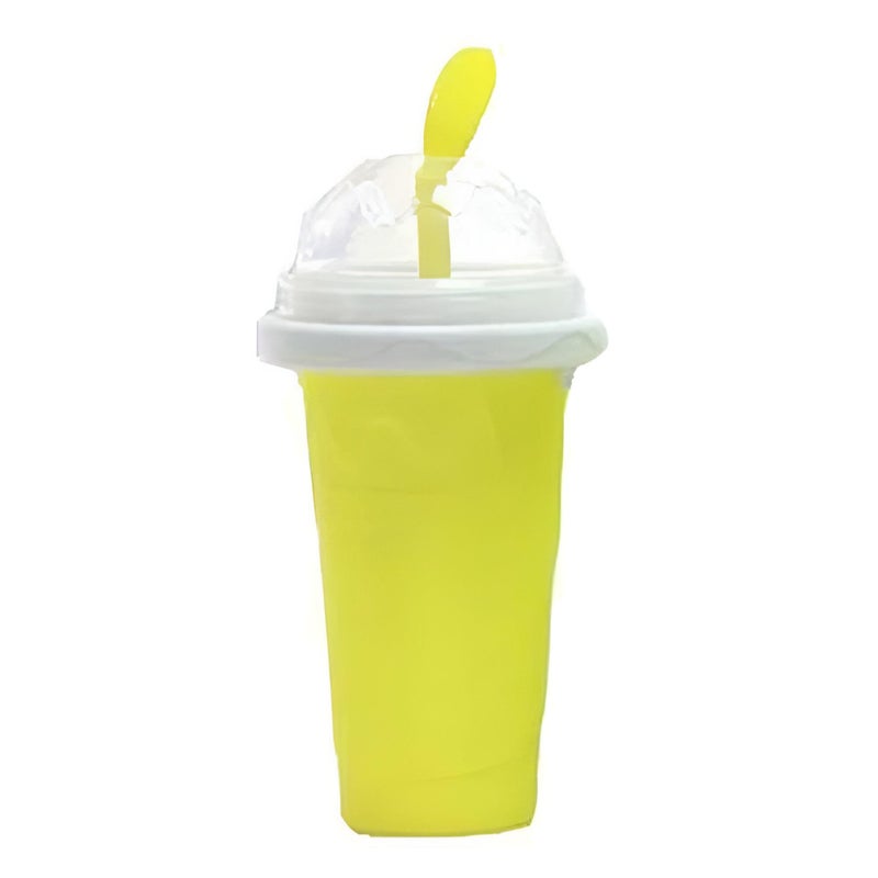 Ice Cream Maker - Fun slushie and milkshake freezing cup designed for kids to enjoy homemade frozen treats safely, with eco-friendly silicone and ergonomic grip design (Yellow) - Image 1