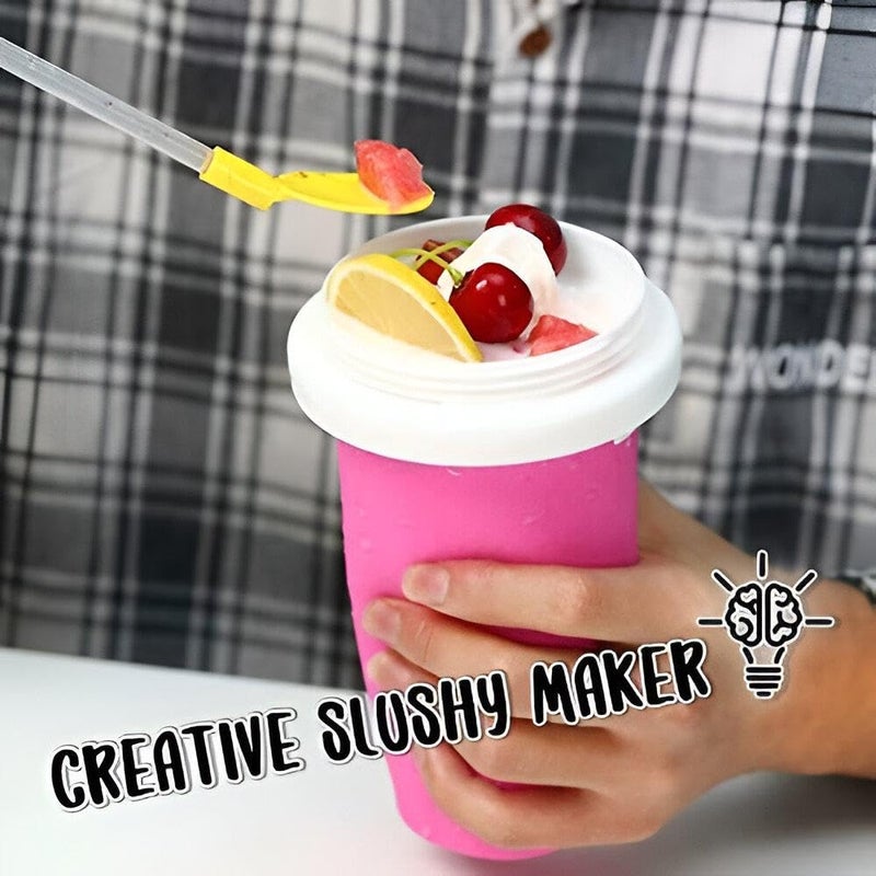 Ice Cream Maker - Fun slushie and milkshake freezing cup designed for kids to enjoy homemade frozen treats safely, with eco-friendly silicone and ergonomic grip design (Yellow) - Image 5