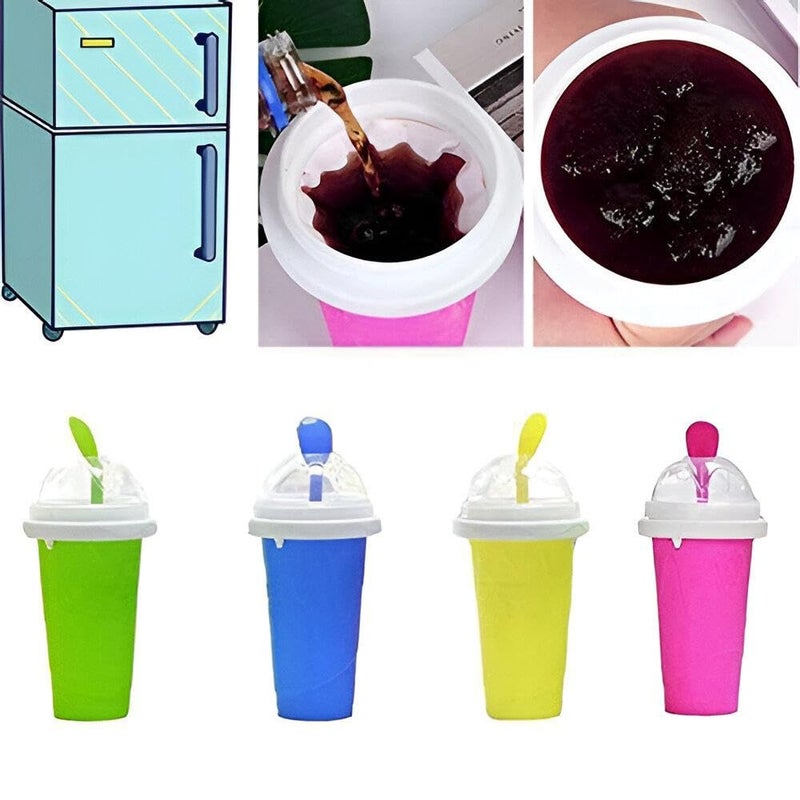 Ice Cream Maker - Fun slushie and milkshake freezing cup designed for kids to enjoy homemade frozen treats safely, with eco-friendly silicone and ergonomic grip design (Yellow) - Image 4