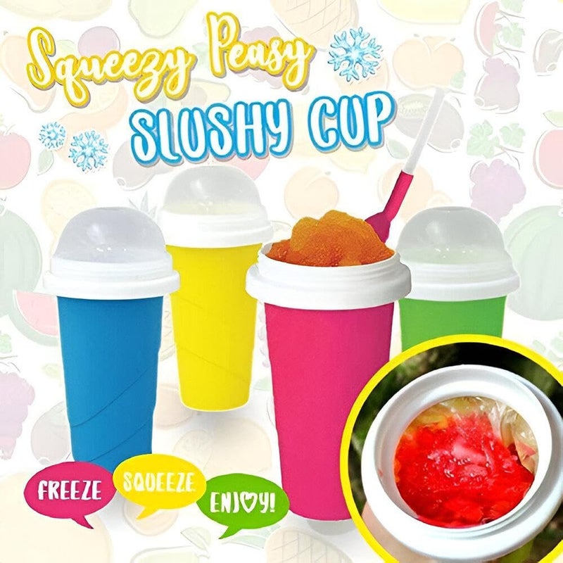 Ice Cream Maker - Fun slushie and milkshake freezing cup designed for kids to enjoy homemade frozen treats safely, with eco-friendly silicone and ergonomic grip design (Yellow) - Image 2