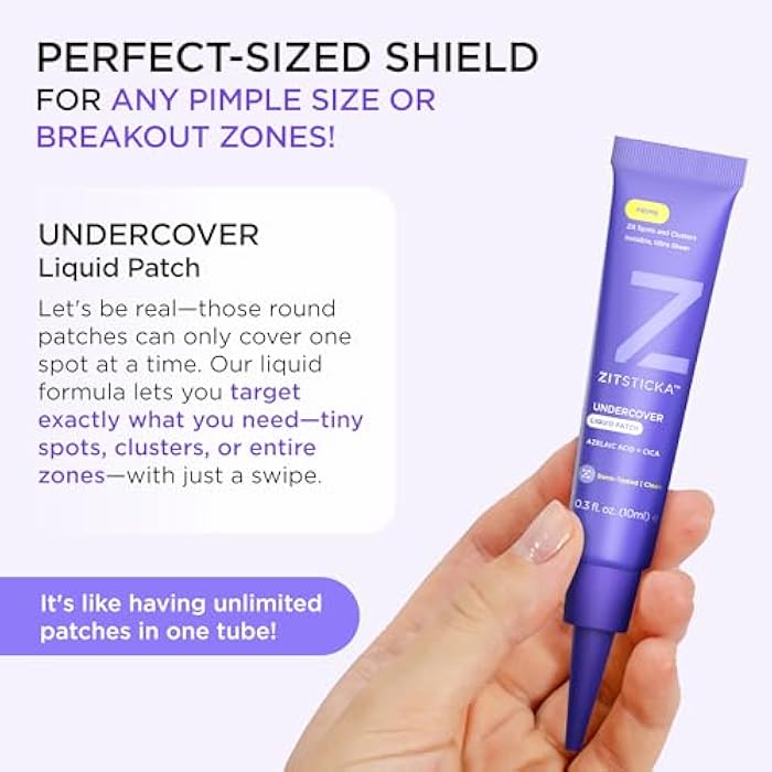 ZitSticka Liquid Pimple Patch - Invisible Pimple Patches for Face, Pimple Cream, Salicylic Acid Spot Cover For Face, Liquid Pimple Patch Large & Clear Fits to Makeup (0.3oz,10ml) - Image 5