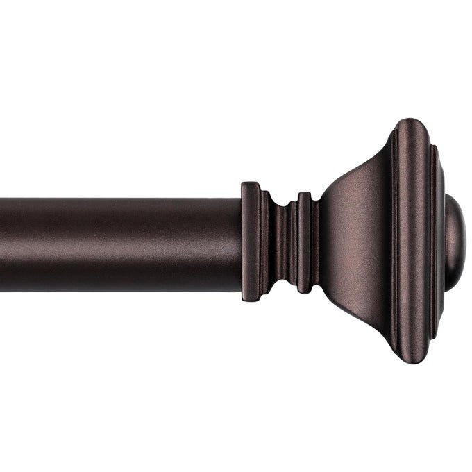 BRONZE CURTAIN RODS FOR WINDOWS 48 TO 84 INCH HEAVY DUTY ADJUSTABLE LENGTH 1 INCH DIAMETER WINDOW CURTAIN RODS FOR INDOOR OURDOORS WITH CLASSIC SQUARE FINIALS