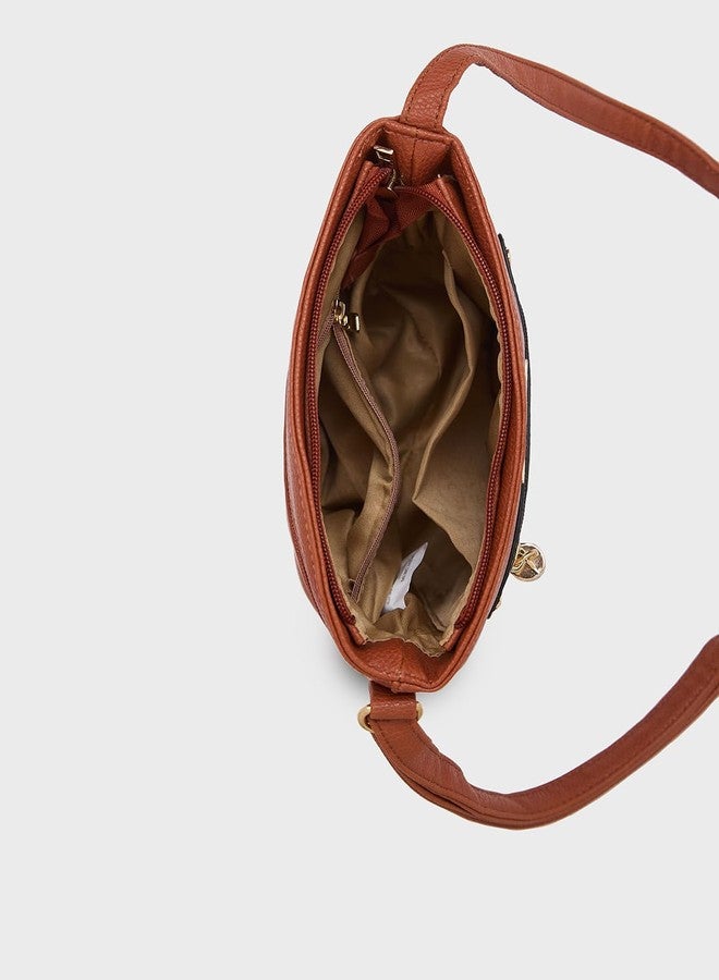 Caprese Jane Sling Medium (E) Tan Bag for Women|Adjustable Strap for Comfortable Wear|Versatile Handbag for Everyday Use, Travel, and Special Occasions - Image 4