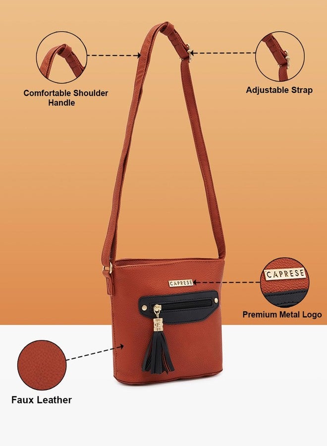 Caprese Jane Sling Medium (E) Tan Bag for Women|Adjustable Strap for Comfortable Wear|Versatile Handbag for Everyday Use, Travel, and Special Occasions - Image 5