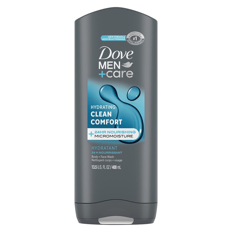 Dove Men+Care Body and Face Wash Hydrating Clean Comfort Body Wash for Men with 24-Hour Nourishing Micromoisture Technology 13.5 oz - Image 1