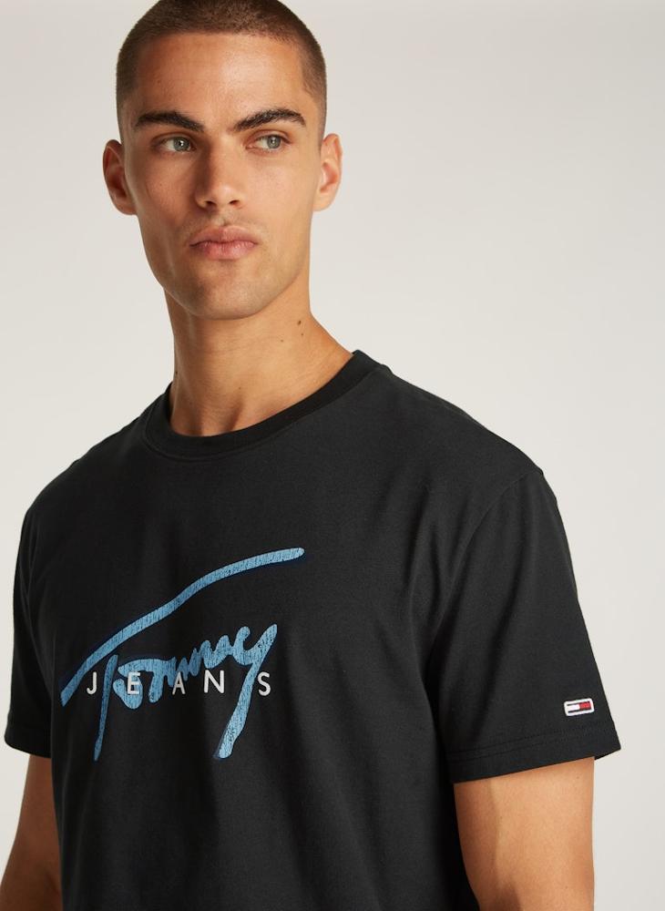 TOMMY JEANS Logo Print  Crew Neck T-Shirt  - Image 3