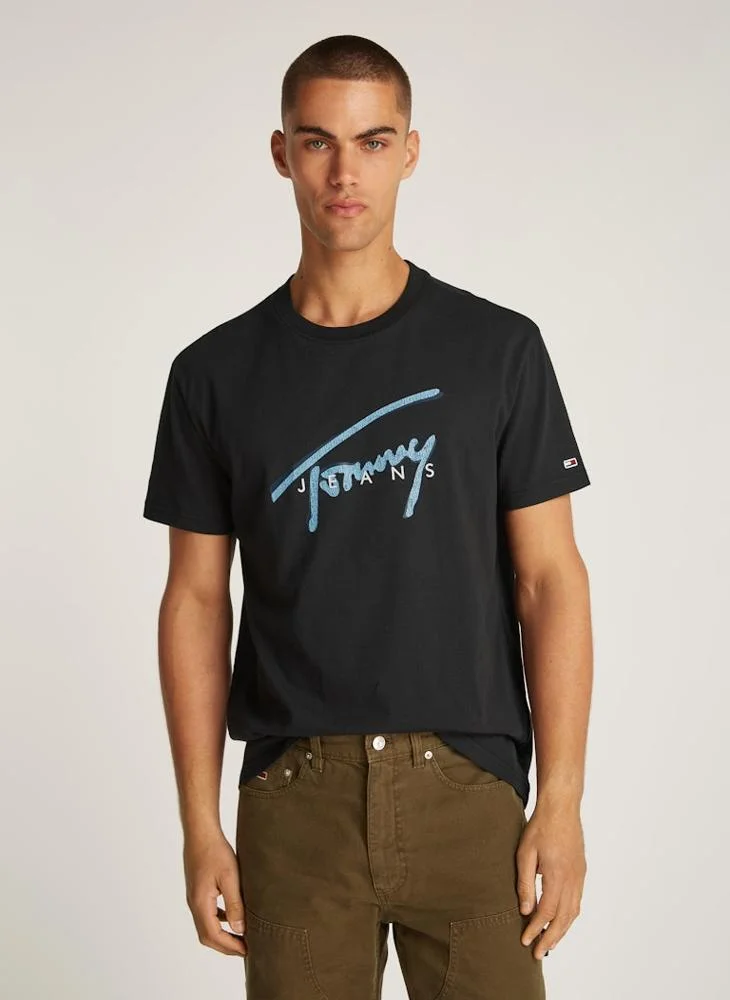 TOMMY JEANS Logo Print  Crew Neck T-Shirt