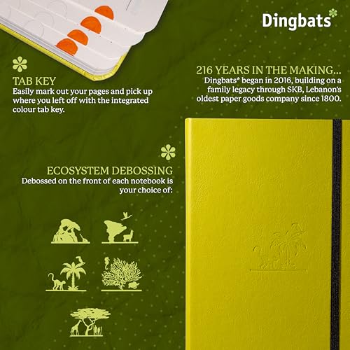 Dingbats* Notebooks Dingbats* Earth Dotted Writing Journal Notebook A5 - Vegan Leather Hardcover - Ideal for Work, Travel - Pocket, Elastic Closure & Bookmark - Image 2