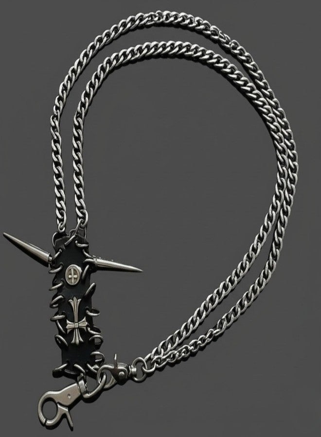THE MEN THING HELLSPIRE CHAIN - Pure Titanium Steel Wallet Biker Chain For Jeans with Lobster Clasps for Men & Boys - 27" inch - Image 3
