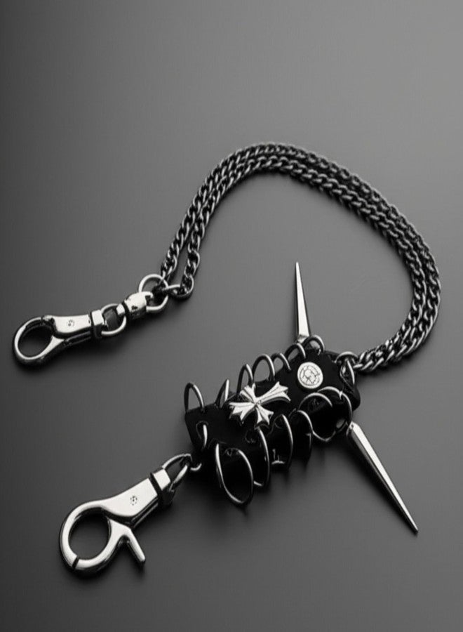 THE MEN THING HELLSPIRE CHAIN - Pure Titanium Steel Wallet Biker Chain For Jeans with Lobster Clasps for Men & Boys - 27" inch - Image 5