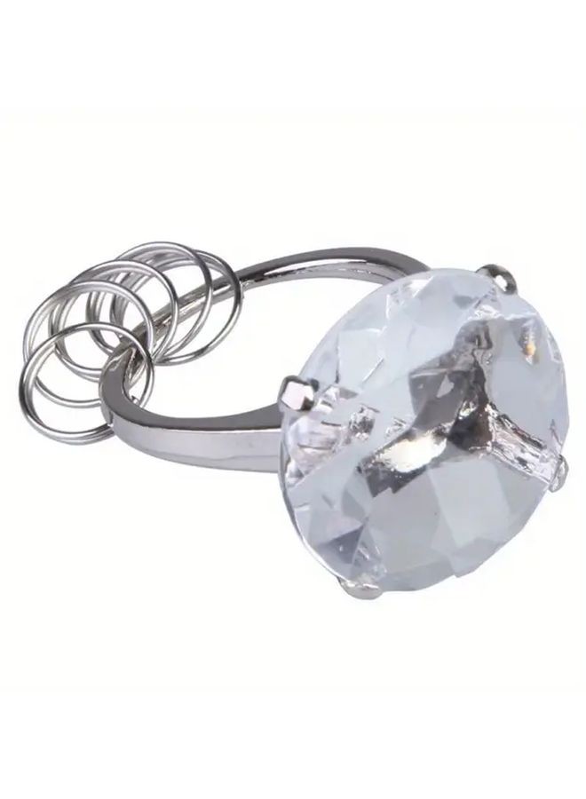 VariantValue Super Big Diamond Crystal Ring Keychain Romantic Wedding Favor Party Gift White - Image 4
