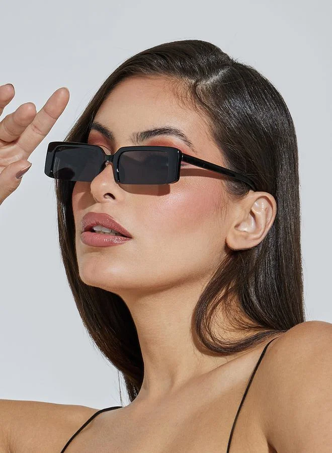 Styli Semi Rim Rectangular Frame Sunglasses
