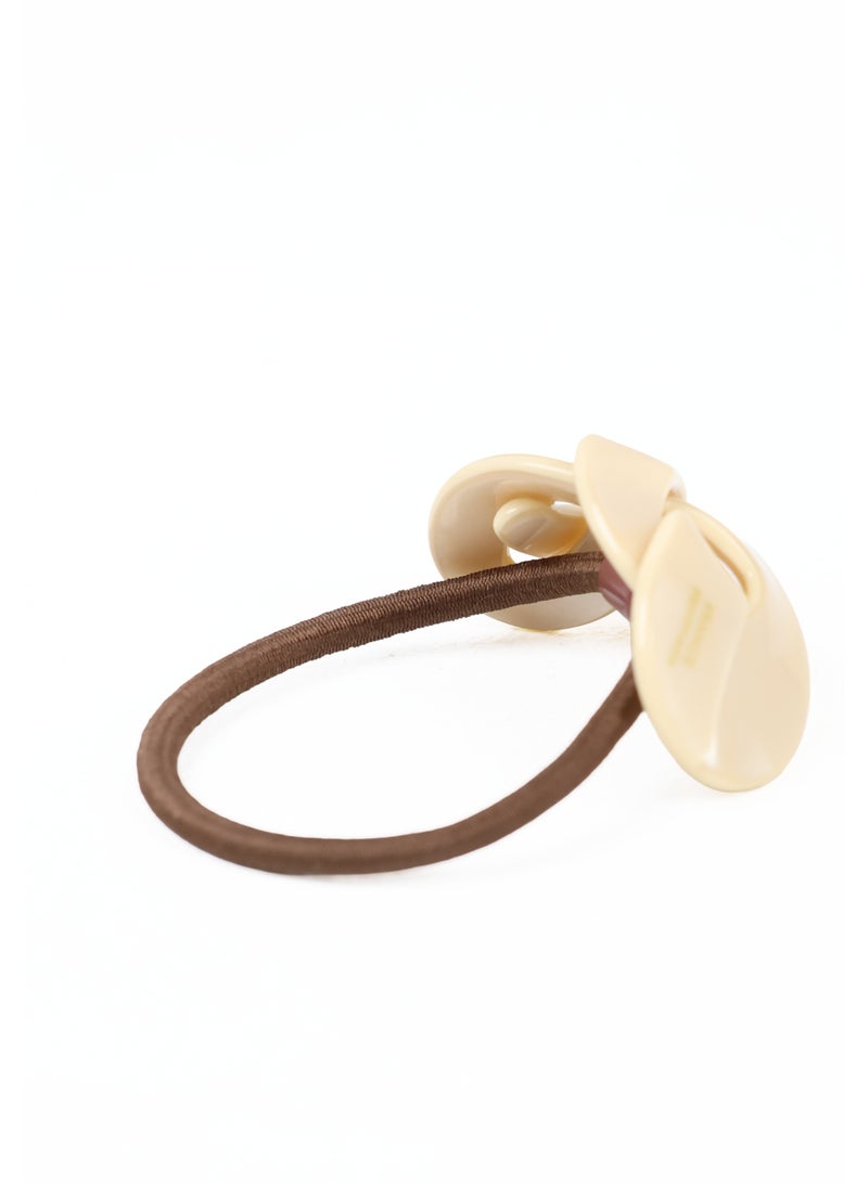 ZAAS Cream Sculptural Ribbon Hair Tie Elastic - Image 2