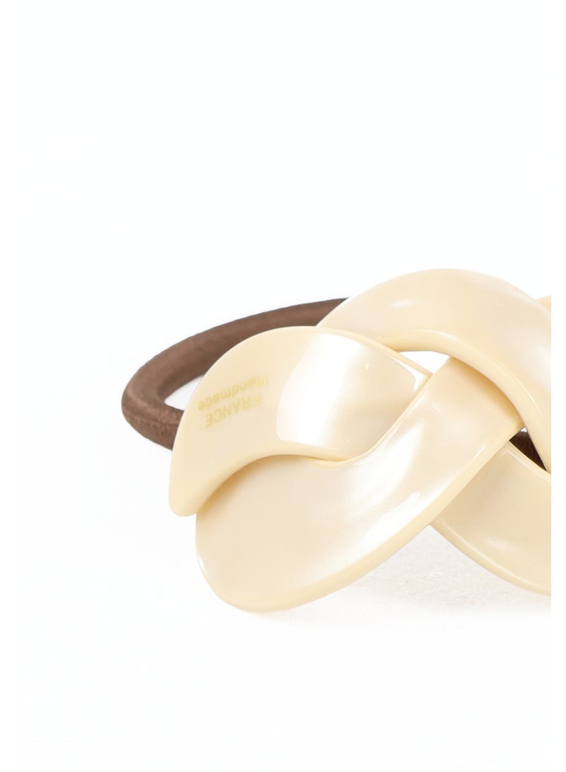 ZAAS Cream Sculptural Ribbon Hair Tie Elastic - Image 5