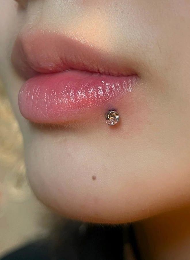 Ocptiy 20G 18G 16G Push in Theadless Nose Rings Studs Hypoallergenic Lip Labret Jewelry Flat Back Nose Stud Stainless Steel Cartilage Helix Tragus Earrings for Women Men 6mm 7mm 8mm Bars Diamond 3mm - Image 5