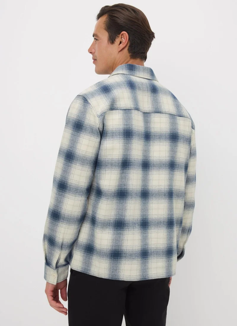 Matalan Navy Check Overshirt