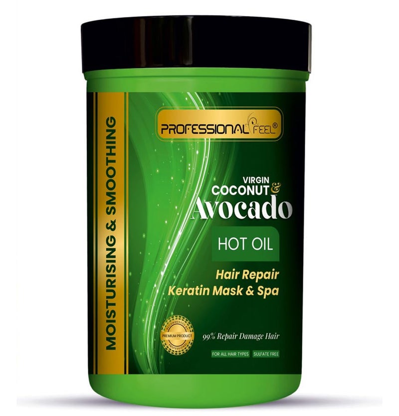 Professional Feel Virgin Coconut  Avocado Oil Hair Repair Keratin Hair Repair Mask  Spa Moisturising Smoothing Hair Spa 800 gm - Image 1