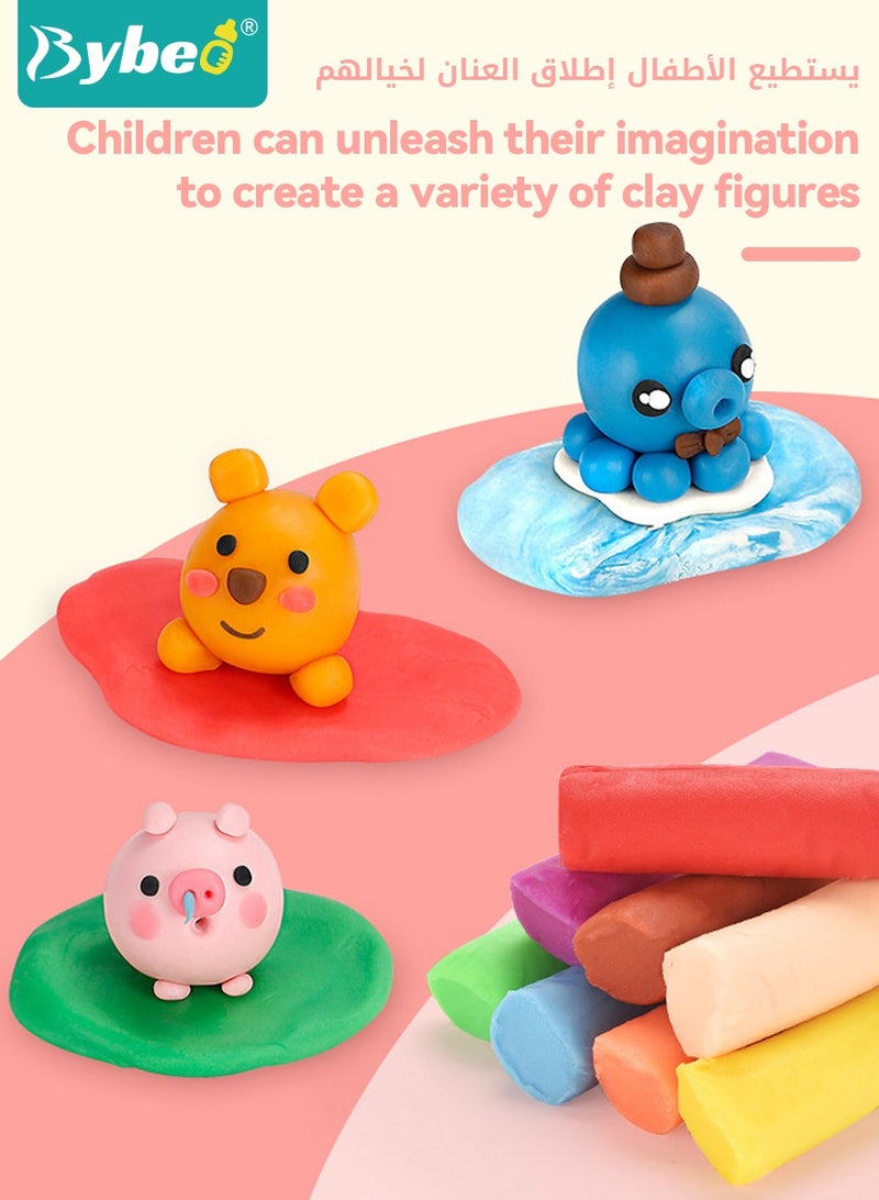 Bybeo Kids Playdough Set, DIY Play Dough Tools Set, Playdough Birthday Cake Toy with 20 PCS Play Dough Accessories and Play Clay Sets with 12 Colors Dough, Kids Arts and Crafts Kit - Image 3